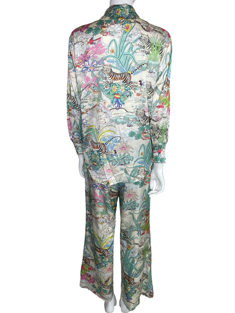 Set Beulah Camisa+Pantalón Floral Blanco-Talla S