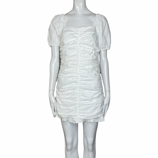 Vestido URBAN REVIVO Midi Drapeado Blanco - Talla 6