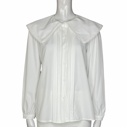 Camisa PRESENT Mangas Larga Plisado Blanco - Talla L