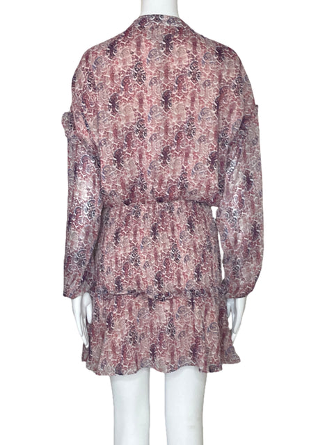 Vestido Aqua Estampado Brillo Rojo-Talla S