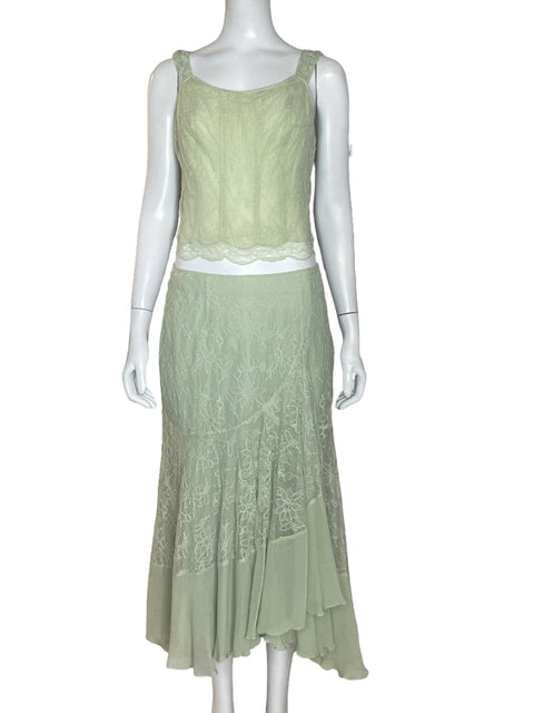 Set Rickie  Freeman Teri Jon Bordado Verde-Talla 8