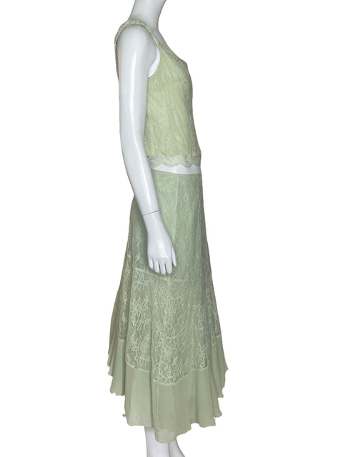 Set Rickie  Freeman Teri Jon Bordado Verde-Talla 8