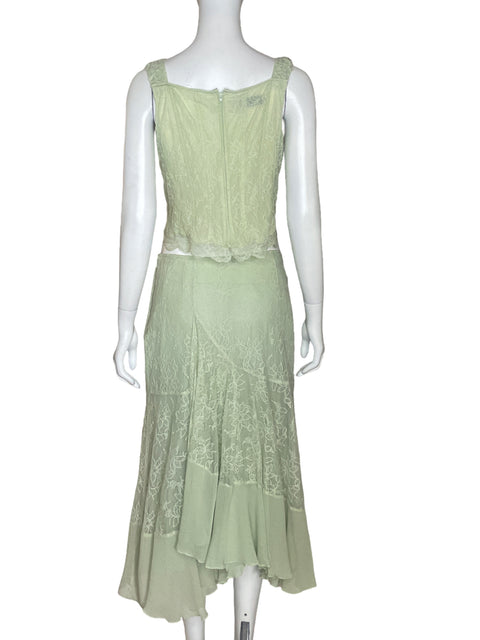 Set Rickie  Freeman Teri Jon Bordado Verde-Talla 8