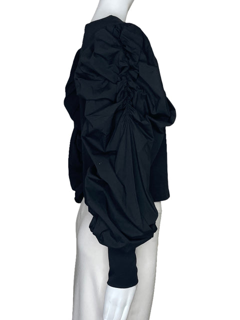 Blusa INA Mangas Puff Cuello Redondo Negro-Talla S