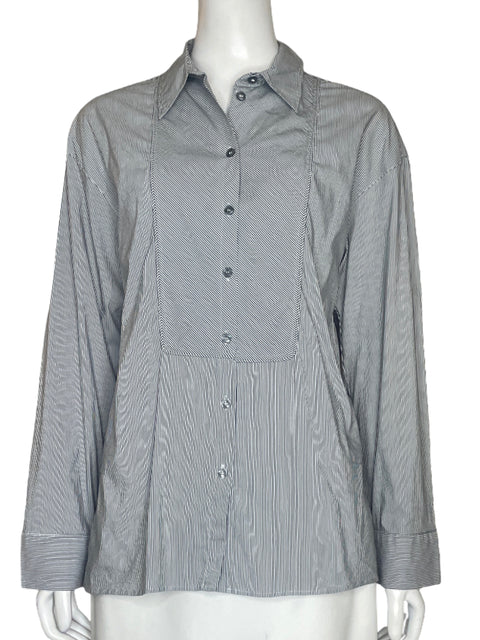 Camisa Zara Rayas Negro-Talla S