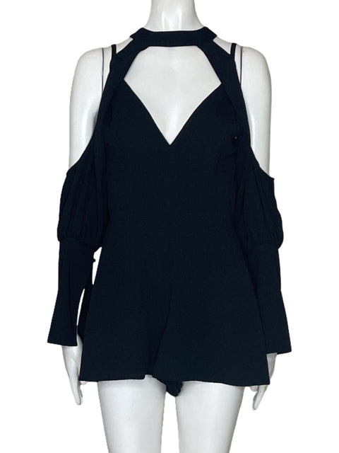 Romper C/Meo Collective Halter Tiras Negro-Talla S