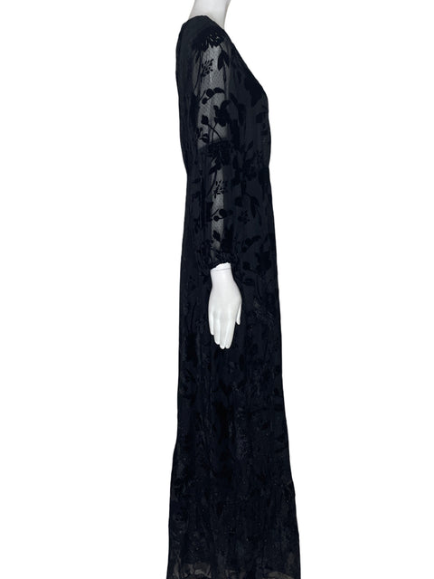 Vestido Express Maxi Manga larga Brillo Negro - Talla M