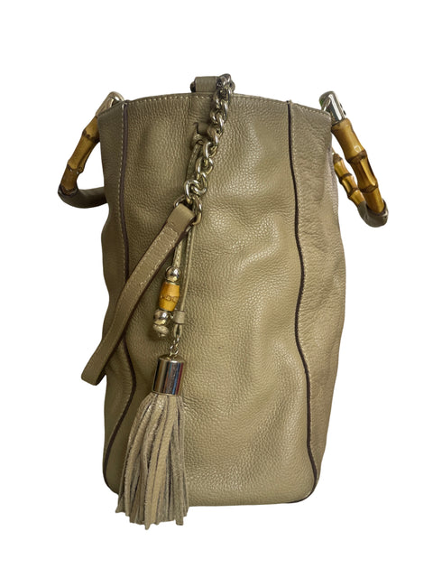 Cartera Purificaciòn Garcia  Asas Bambu Beige-Talla M