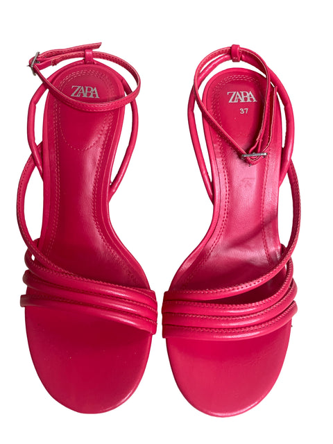 Calzado Zara Sandalia Cruzada Fucsia-Talla 37