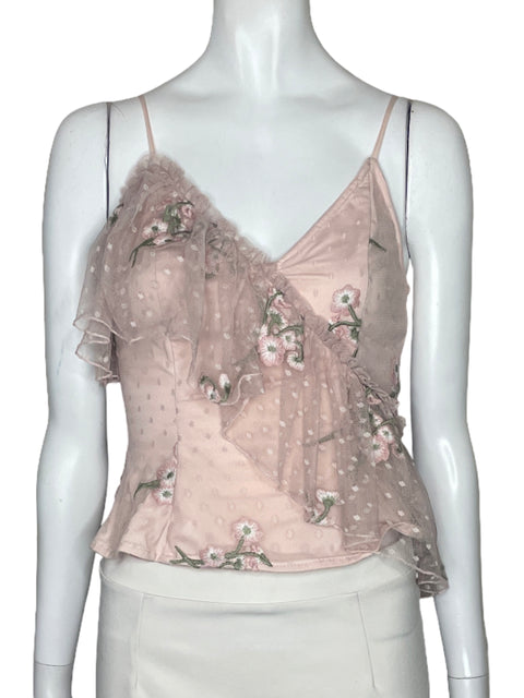 Top Majorelle Bordado Vuelo Rosado-Talla XS
