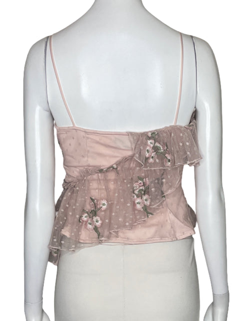 Top Majorelle Bordado Vuelo Rosado-Talla XS