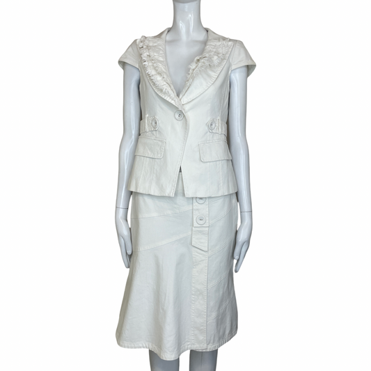 Set NANETTE LEPORE Blazer y Falda Blanco - Talla 2