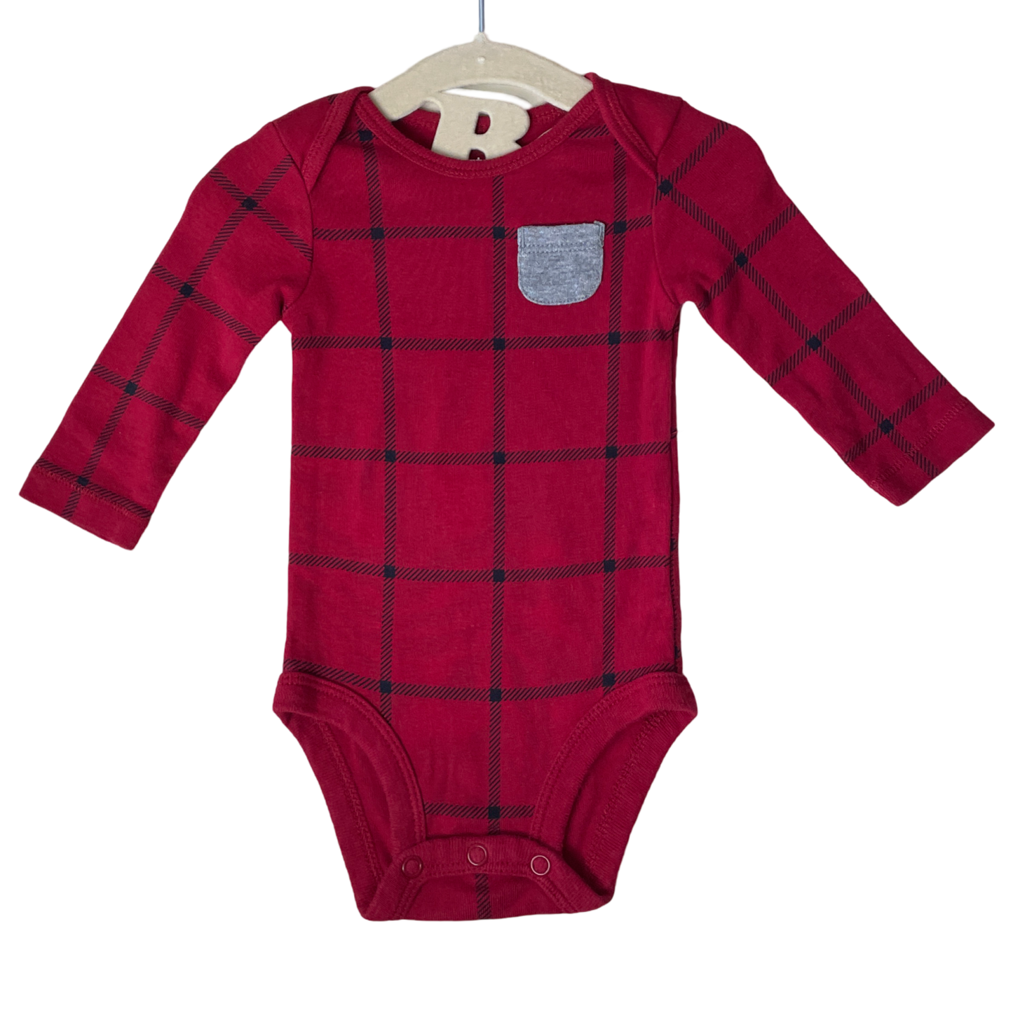 Body Carter's Cuadros Bolsillo Rojo--Talla 3M