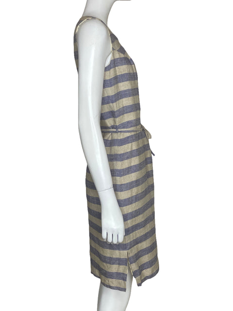 Vestido Capricho Rayas Beige-Talla 6