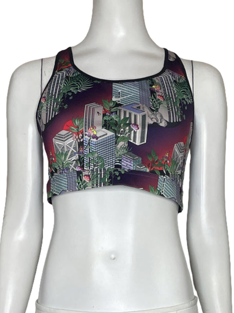 Top Nike Dry Fit Estampado RojoVino-Talla L