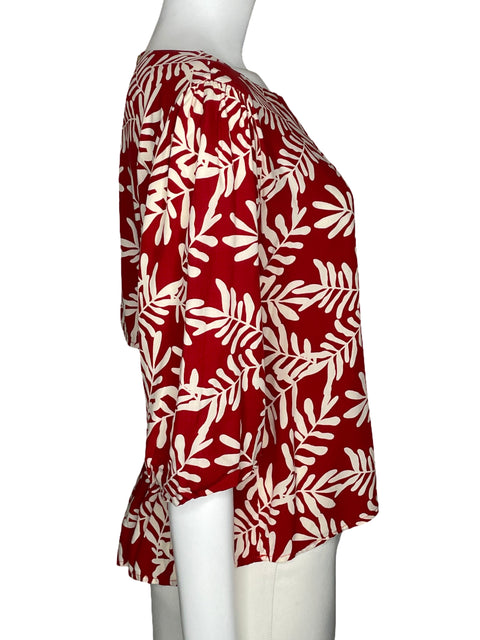 Blusa Esprit Cut Out Estampado Rojo-Talla L