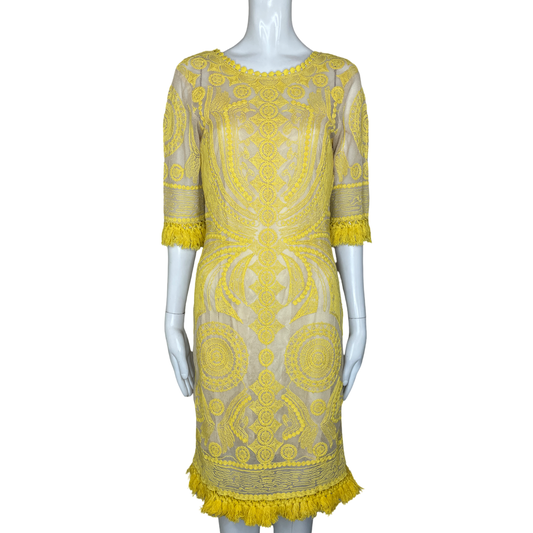 Vestido YOANA BARASCHI Bordados Amarillo - Talla 4