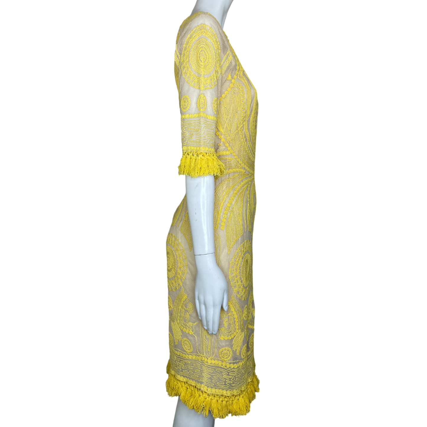 Vestido YOANA BARASCHI Bordados Amarillo - Talla 4