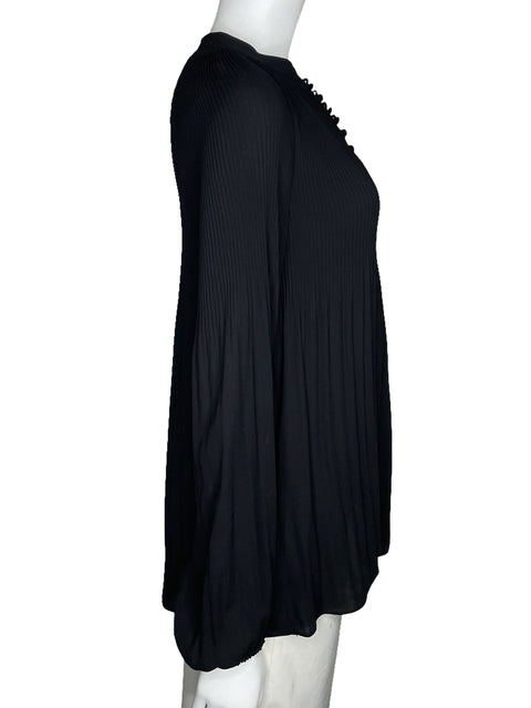 Blusa Ralph Lauren Plisada Manga Larga Negro-Talla M