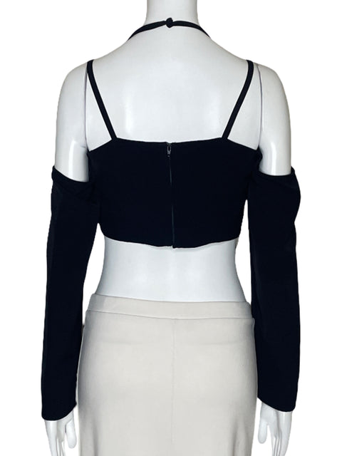 Blusa Finders Tiras Mangas Negro-Talla S