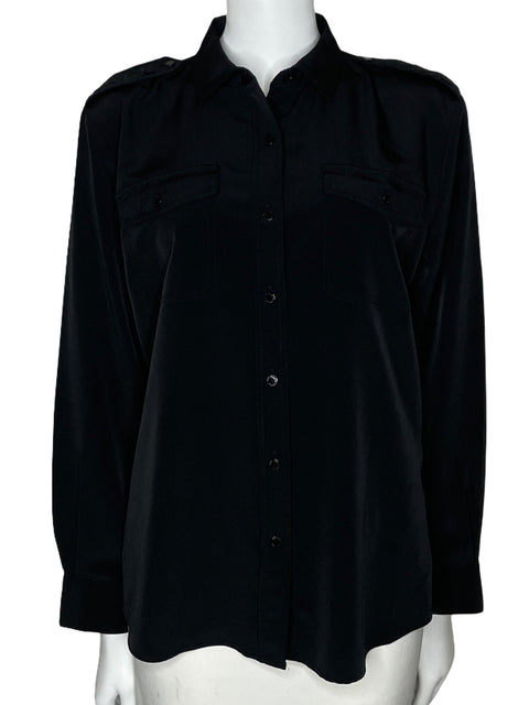 Camisa Karl Lagerfeld Manga Larga Bolsillos Negro-Talla M
