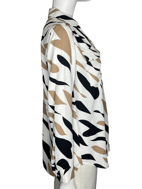 Blusa Ann Taylor Bolsillos Estampada Blanco-Talla M