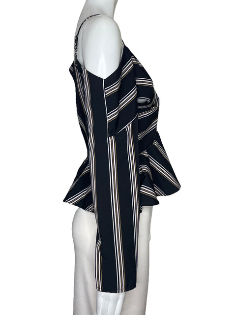 Blusa J.O.A Rayas Tiras Negro-Talla S