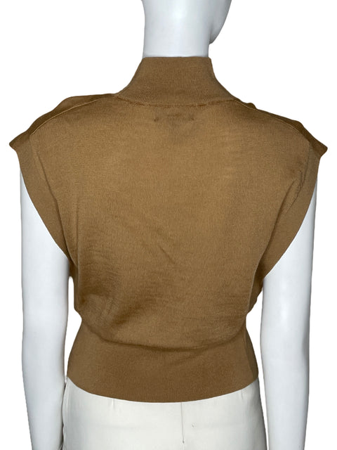 Top Banana Republic Cuello Alto Sin Mangas Beige-Talla M