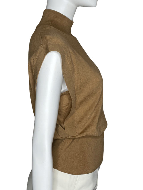 Top Banana Republic Cuello Alto Sin Mangas Beige-Talla M