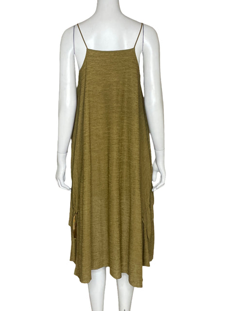 Vestido Zara Vuelos Beige-Talla S