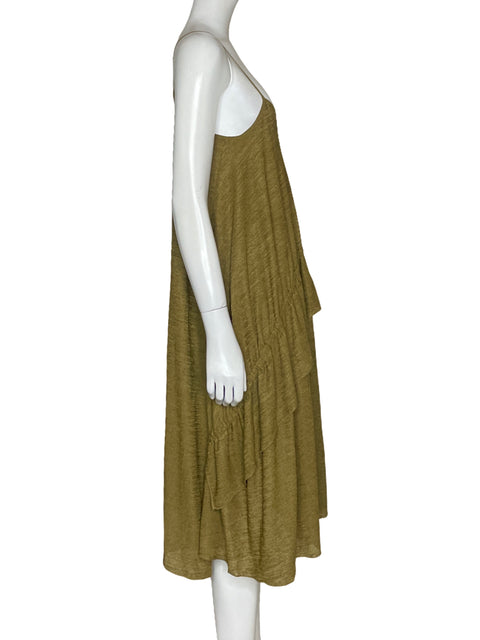 Vestido Zara Vuelos Beige-Talla S