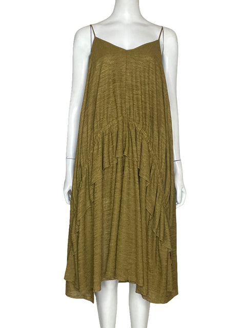 Vestido Zara Vuelos Beige-Talla S