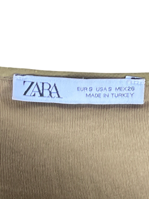Vestido Zara Vuelos Beige-Talla S