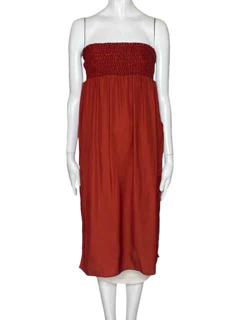 Blusa Adriana A. Tavera Strapless Naranjado-Talla M