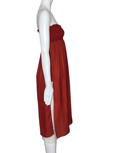 Blusa Adriana A. Tavera Strapless Naranjado-Talla M