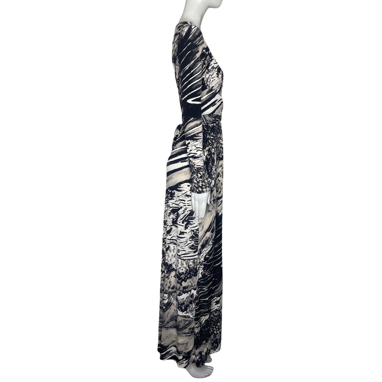 Vestido BCBG Maxazria Estampado Cuello V 
Beige-Talla XS