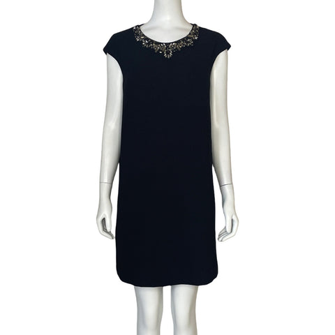 Vestido MNG Cuello Abalorios Negro-Talla M