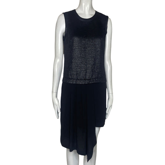 Vestido BCBG Cuerina Sin Manga Negro-Talla XXS