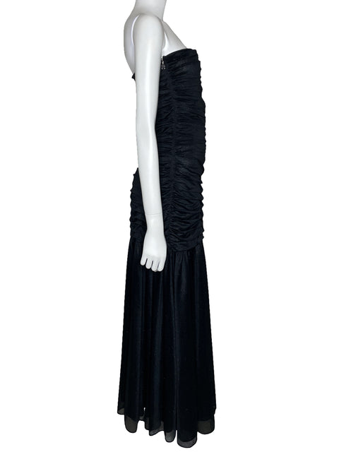 Vestido Rotate Drapeado Cut Out Negro-Talla 12