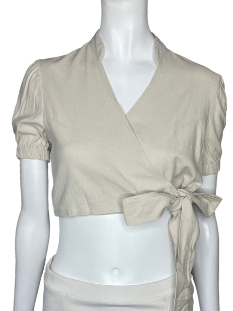 Blusa Zocca Mangas Cortas Beige-Talla XS