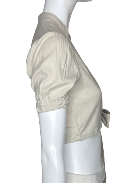 Blusa Zocca Mangas Cortas Beige-Talla XS