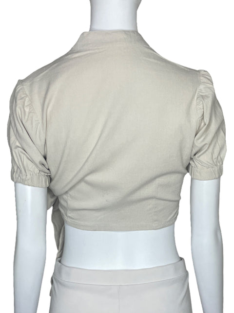 Blusa Zocca Mangas Cortas Beige-Talla XS