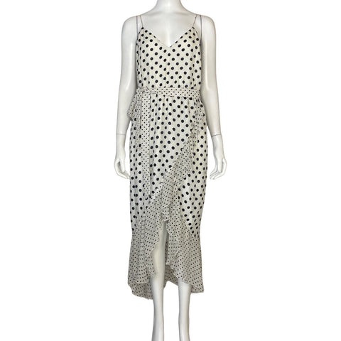 Vestido Alice+Olivia Dots Vuelos Blanco-Talla 8
