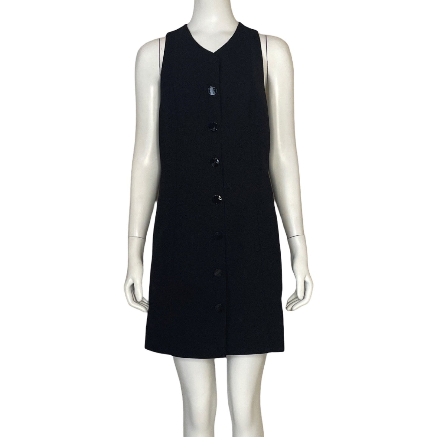 Vestido Ganni Cuello V Negro-Talla 36