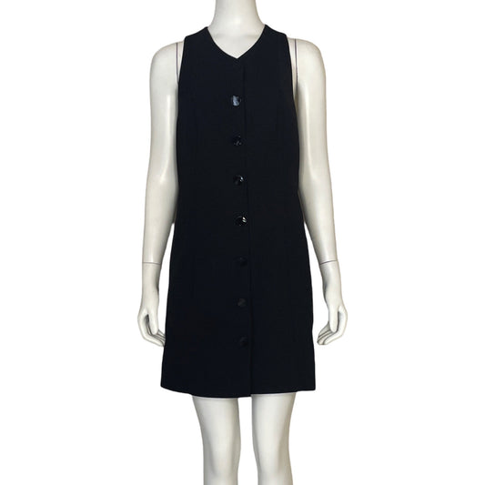 Vestido Ganni Cuello V Negro-Talla 36