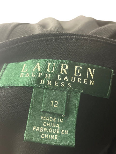 Vestido Ralph Lauren Midi Acampanado Negro - Talla 12