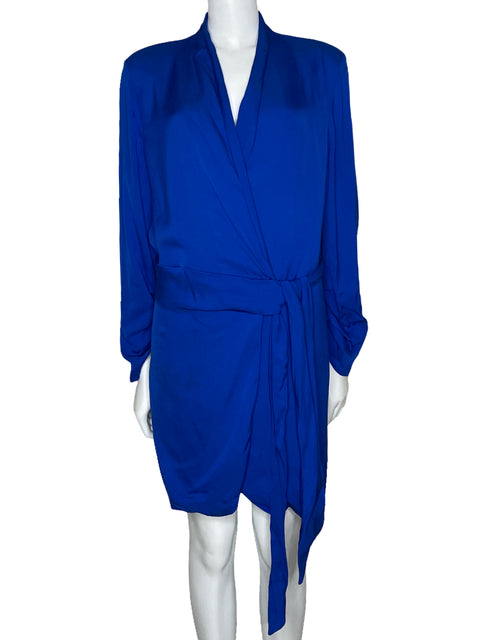 Vestido Zara Mini Cinturón Azul-Talla XXL