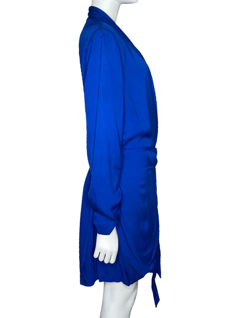 Vestido Zara Mini Cinturón Azul-Talla XXL