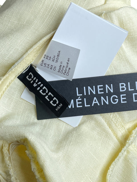 Blusa H&M Manga Corta back Out Amarillo-Talla XS