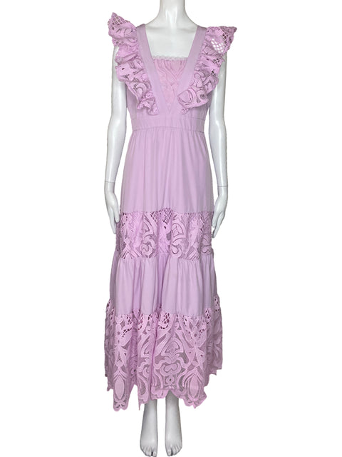 Vestido Simplee Encaje Rosado-Talla S